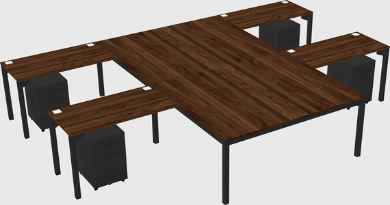 Shared l-shaped desk