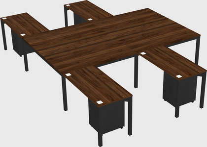 Shared l-shaped desk