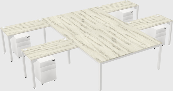Shared l-shaped desk