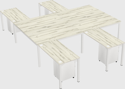 Shared l-shaped desk