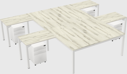 Shared l-shaped desk