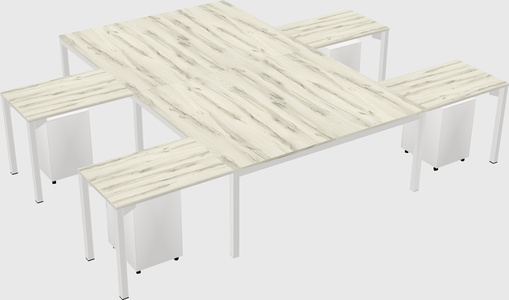 Shared l-shaped desk