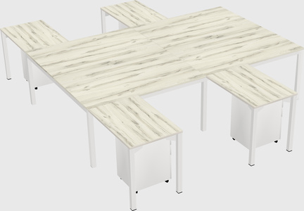 Shared l-shaped desk