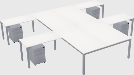 Shared l-shaped desk