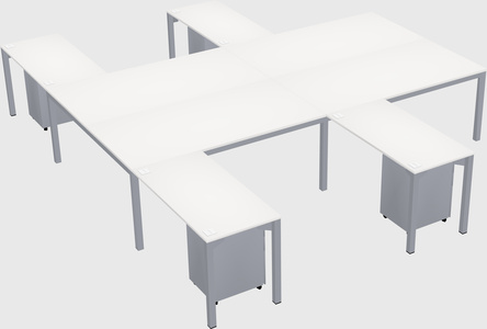 Shared l-shaped desk