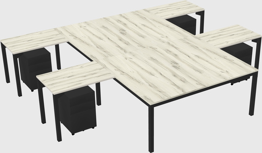 Shared l-shaped desk