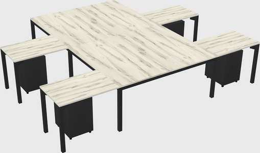Shared l-shaped desk
