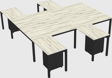 Shared l-shaped desk