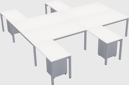 Shared l-shaped desk