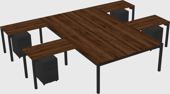 Shared l-shaped desk