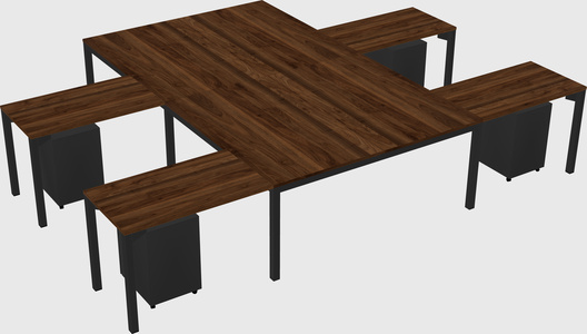 Shared l-shaped desk