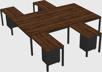 Shared l-shaped desk