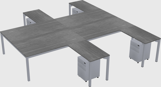Shared l-shaped desk