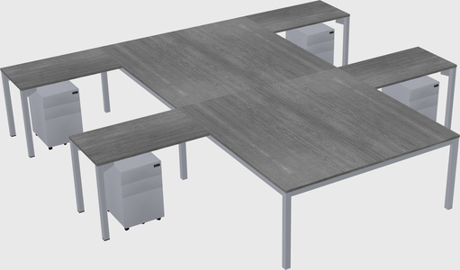 Shared l-shaped desk