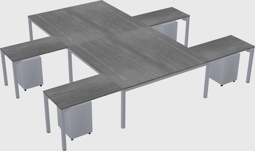 Shared l-shaped desk