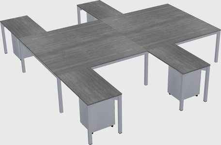 Shared l-shaped desk