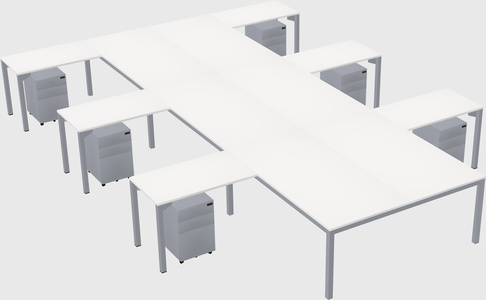 Shared l-shaped desk
