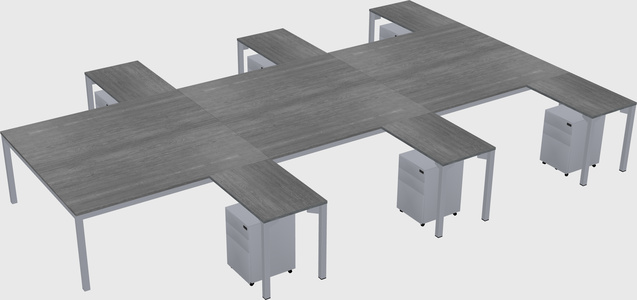 Shared l-shaped desk