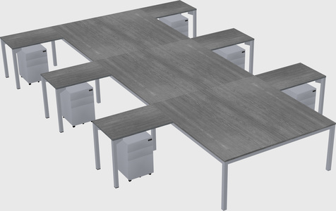 Shared l-shaped desk