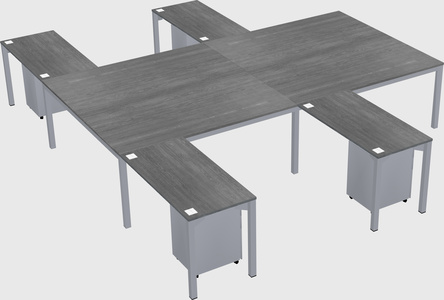 Shared l-shaped desk