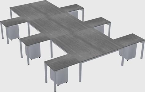 Shared l-shaped desk