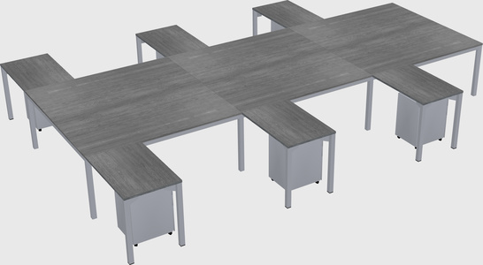 Shared l-shaped desk