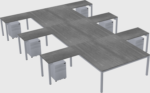 Shared l-shaped desk
