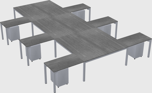 Shared l-shaped desk