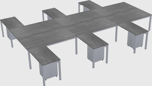 Shared l-shaped desk