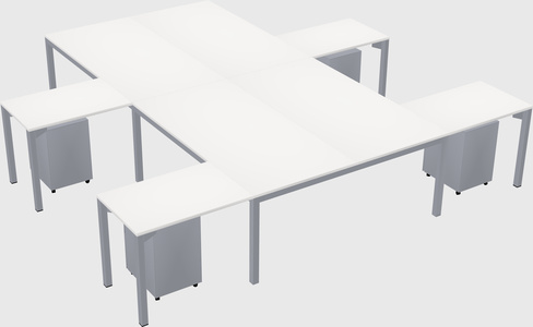 Shared l-shaped desk