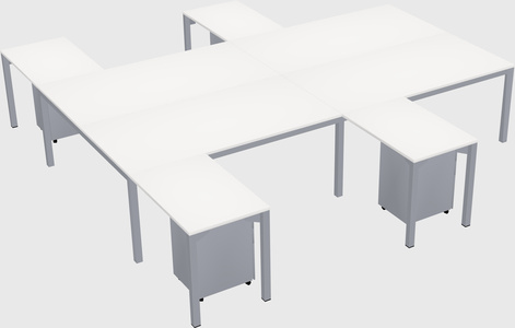 Shared l-shaped desk