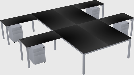 Shared l-shaped desk