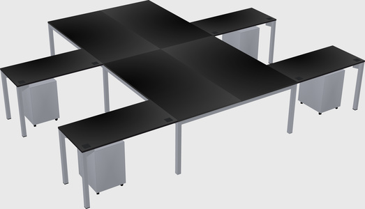 Shared l-shaped desk