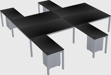 Shared l-shaped desk