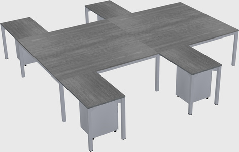 Shared l-shaped desk
