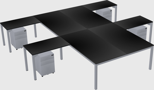 Shared l-shaped desk