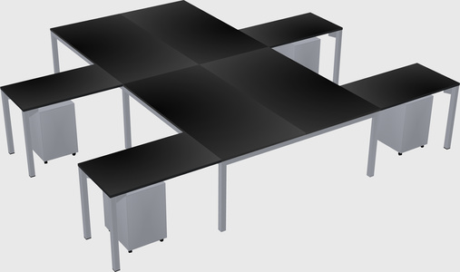 Shared l-shaped desk