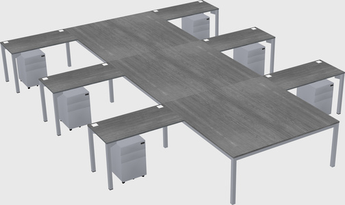 Shared l-shaped desk