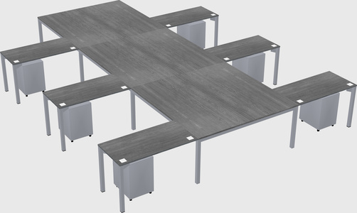 Shared l-shaped desk