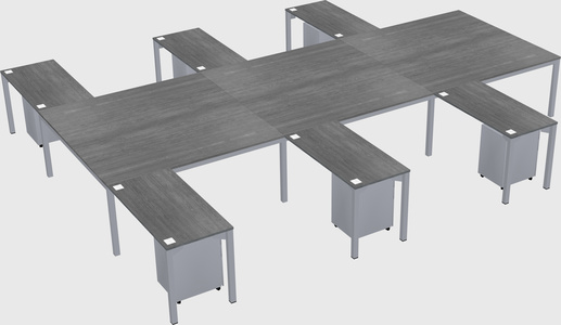 Shared l-shaped desk