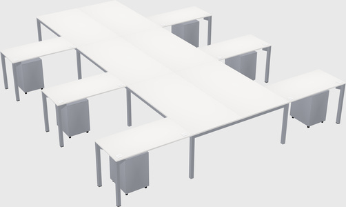 Shared l-shaped desk