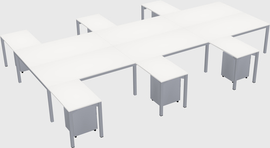 Shared l-shaped desk