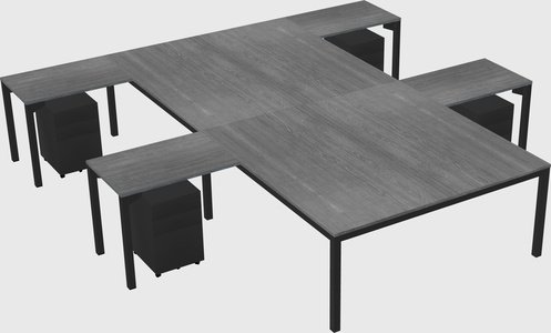 Shared l-shaped desk