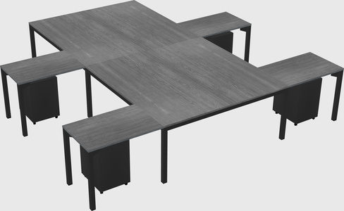 Shared l-shaped desk