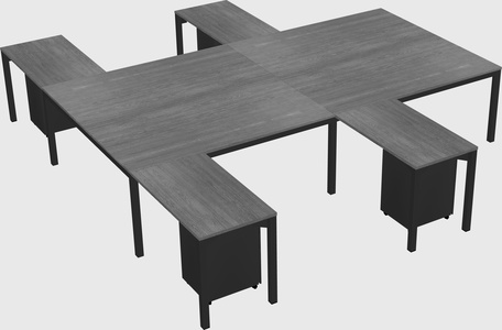 Shared l-shaped desk