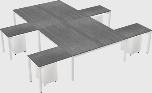 Shared l-shaped desk