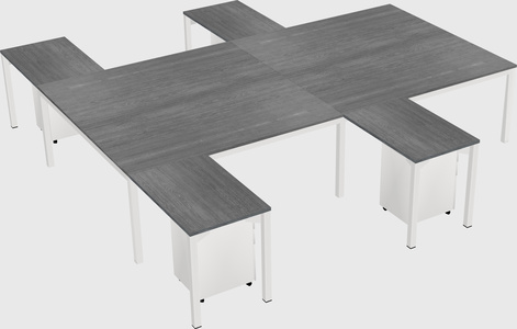 Shared l-shaped desk
