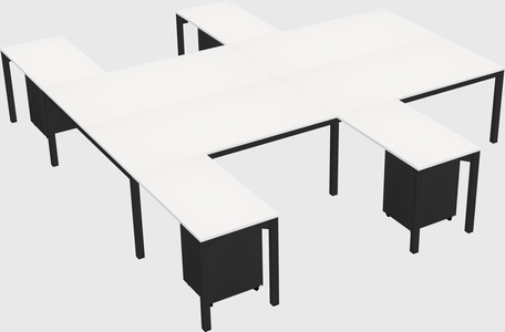 Shared l-shaped desk