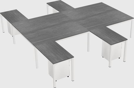 Shared l-shaped desk