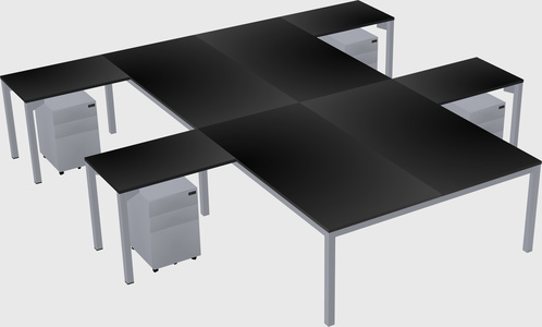 Shared l-shaped desk